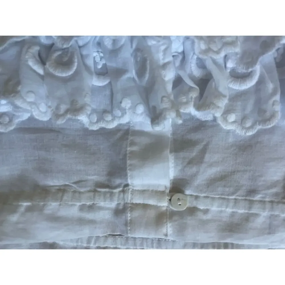 Mille Patti Top White Lace Size XSmall Ruffle Rmantic New with Tags